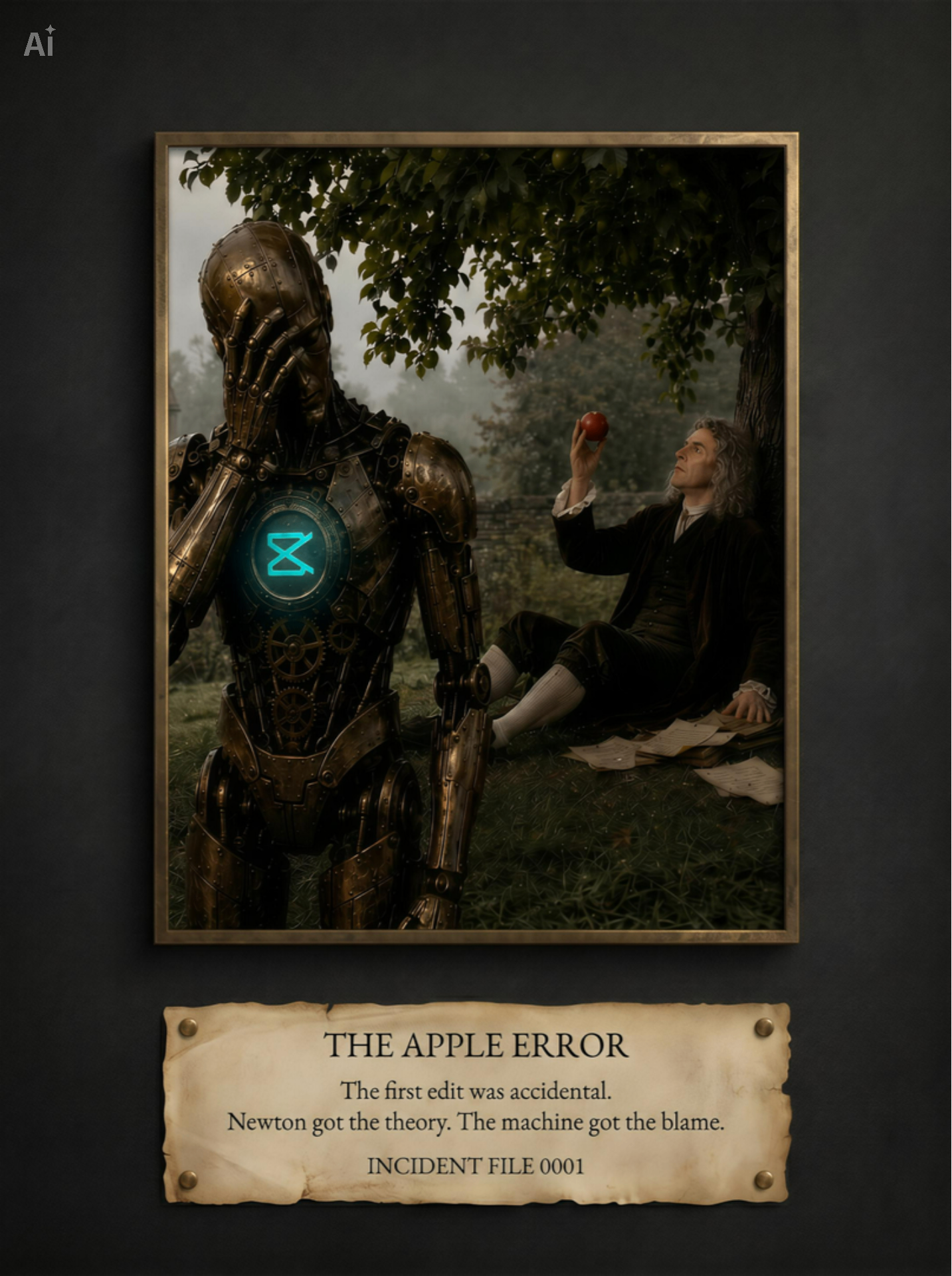 Exhibition poster — The Apple Error, Incident File 0001.