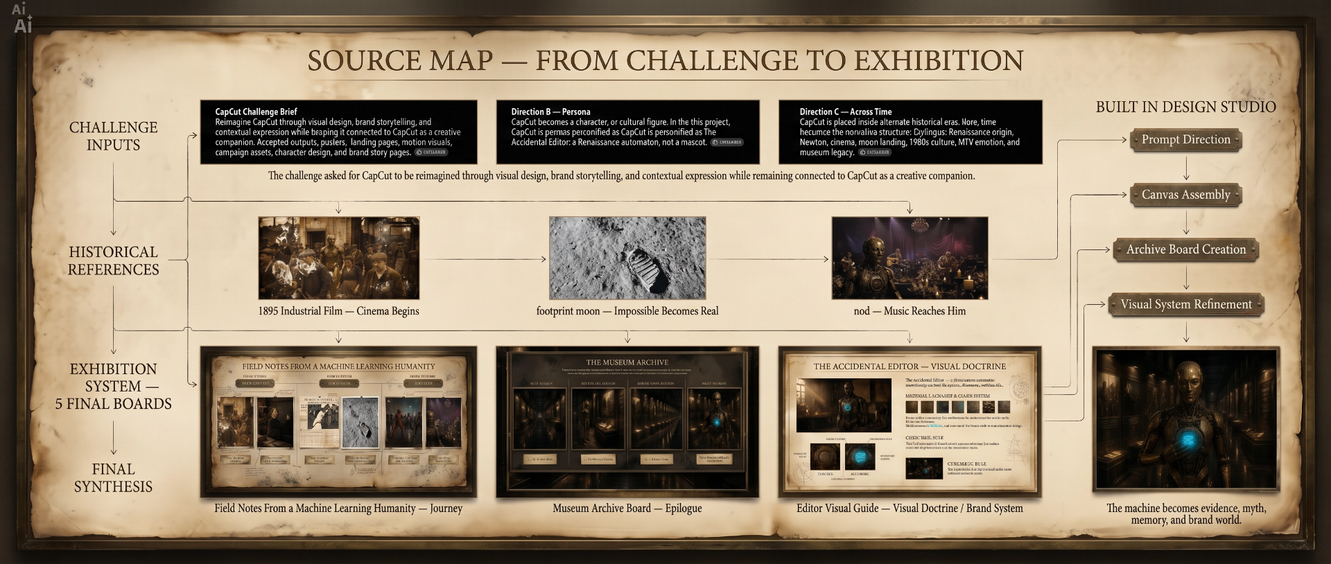 Source map — from challenge to exhibition