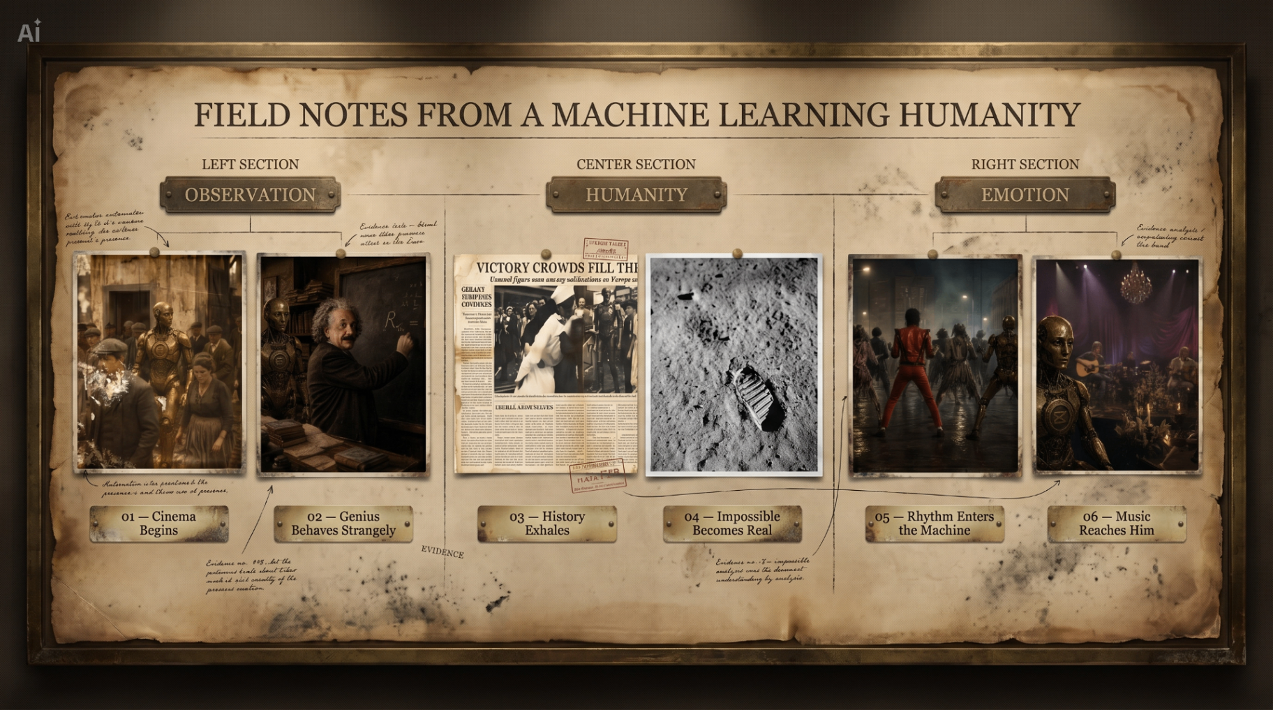 Field Notes From a Machine Learning Humanity exhibition board