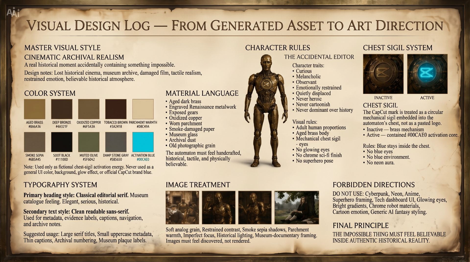 Visual design log — from generated asset to art direction